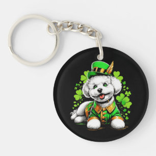 Bichon Frise Dog St Patrick's Day Schlüsselanhänger