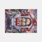 Bichon Frise Dog Valentine's Day Fleecedecke (Vorderseite (Horizontal))