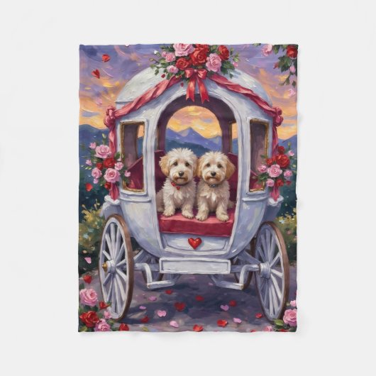 Bichon Frise Dog Valentine's Day Fleecedecke (Vorderseite)