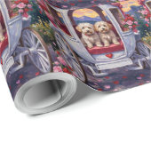 Bichon Frise Dog Valentine's Day Geschenkpapier (Rolleneckpunkt)