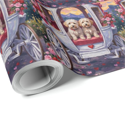 Bichon Frise Dog Valentine's Day Geschenkpapier (Rolleneckpunkt)