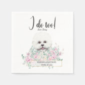 Bichon Frise Dog Wedding Cocktail Napkins Serviette (Vorderseite)