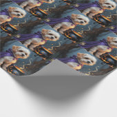 Bichon Frise Dog Whimsical Halloween Malerei Geschenkpapier (Ecke)