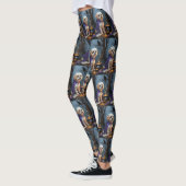 Bichon Frise Dog Whimsical Halloween Malerei Leggings (Links)