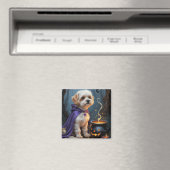 Bichon Frise Dog Whimsical Halloween Malerei Magnet (In Situ (Geschirrspüler))