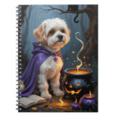 Bichon Frise Dog Whimsical Halloween Malerei Notizblock (Vorderseite)
