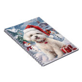 Bichon Frise Dog Winter Wonderland Weihnachtsfreud Notizblock (Rechte Seite)