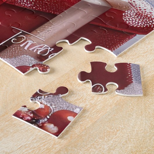 Bichon Frise Dog Winter Wonderland Weihnachtsfreud Puzzle (Seite)