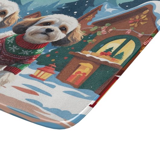 Bichon Frise Dogs Christmas Snow Holiday Schneidebrett (Ecke)