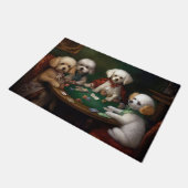Bichon Frise Dogs Poker Art Fußmatte (Schrägansicht)