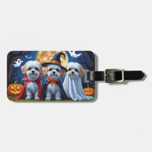 Bichon Frise Dogs Pumpkin Halloween Funny Gepäckanhänger