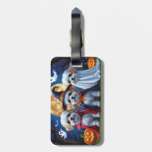 Bichon Frise Dogs Pumpkin Halloween Funny Gepäckanhänger (Rückseite vertikal)