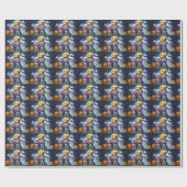 Bichon Frise Dogs Pumpkin Halloween Funny Geschenkpapier (Flach)