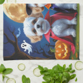 Bichon Frise Dogs Pumpkin Halloween Funny Geschirrtuch (Gefaltet)