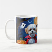 Bichon Frise Dogs Pumpkin Halloween Funny Kaffeetasse (Links)