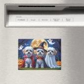 Bichon Frise Dogs Pumpkin Halloween Funny Magnet (In Situ (Geschirrspüler))