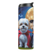 Bichon Frise Dogs Pumpkin Halloween Funny Thermosbecher (Nach links gedreht)