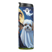 Bichon Frise Dogs Pumpkin Halloween Funny Thermosbecher (Nach rechts gedreht)