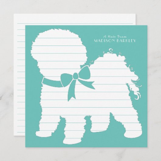 Bichon Frise Doppy Welpe Dankeskarte (Vorne/Hinten)