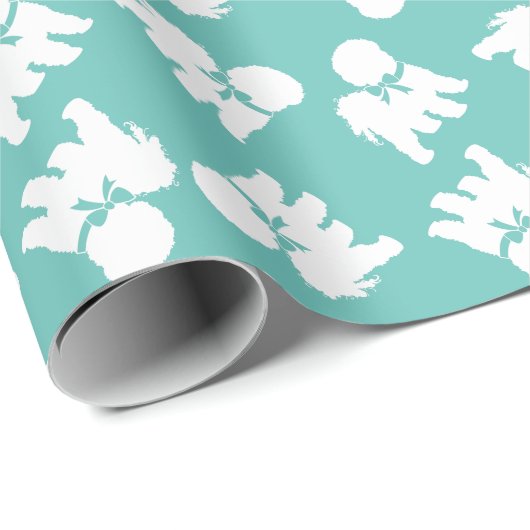 Bichon Frise Doppy Welpe Geschenkpapier (Rolleneckpunkt)