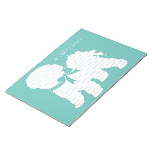 Bichon Frise Doppy Welpe Notizblock (angewinkelt)