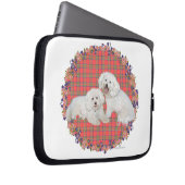 Bichon Frise Duo Kariert Laptopschutzhülle (Vorne Rechts)