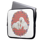Bichon Frise Duo Kariert Laptopschutzhülle (Vorderseite Links)