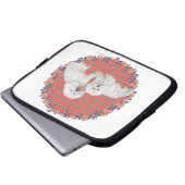 Bichon Frise Duo Kariert Laptopschutzhülle (Vorne Knopf)