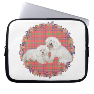 Bichon Frise Duo Kariert Laptopschutzhülle