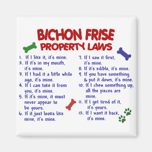 BICHON FRISE Eigentums-Gesetze 2 Magnet
