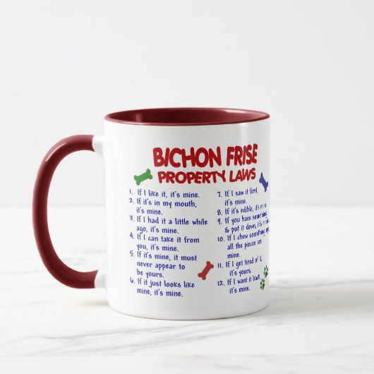 BICHON FRISE Eigentums-Gesetze 2 Tasse (Links)