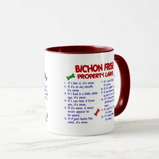 BICHON FRISE Eigentums-Gesetze 2 Tasse (VorderseiteRechts)