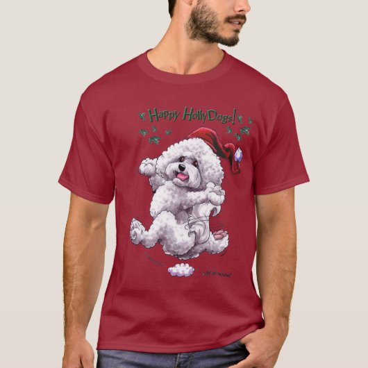 Bichon Frise Feiertagst-shirt T-Shirt (Vorderseite)