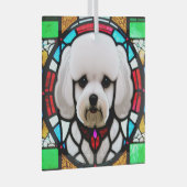 Bichon Frise "Festes Glas" Ornament Aus Glas (Vorderseite Rechts)