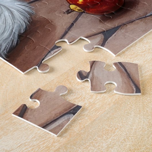 Bichon Frise Fireplace with Christmas Lights Puzzle (Seite)