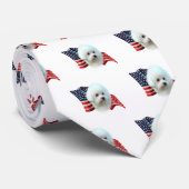 Bichon Frise Flag Krawatte (Gerollt)