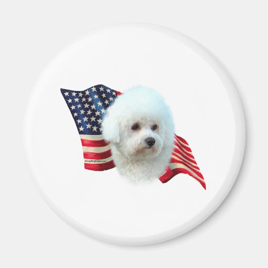Bichon Frise Flag Magnet (Vorne)