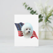 Bichon Frise Flag Postkarte (Stehend Vorderseite)