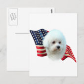 Bichon Frise Flag Postkarte (Vorne/Hinten)