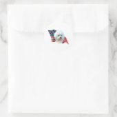 Bichon Frise Flag Runder Aufkleber (Tasche)