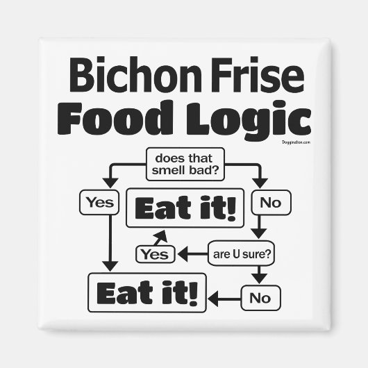 Bichon Frise Food Logic Magnet (Vorne)