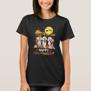 Bichon Frise Frohes Hallothanksmas Halloween Dankf T-Shirt