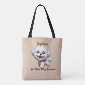 Bichon Frise - Fügen Sie den Namen des Hundes hinz Tasche (Rückseite)