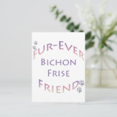 Bichon Frise Furever Postkarte (Stehend Vorderseite)