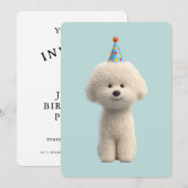 Bichon Frise Geburtstagsfeier Einladung (Vorne/Hinten)
