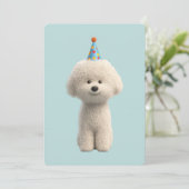 Bichon Frise Geburtstagsfeier Einladung (Stehend Vorderseite)