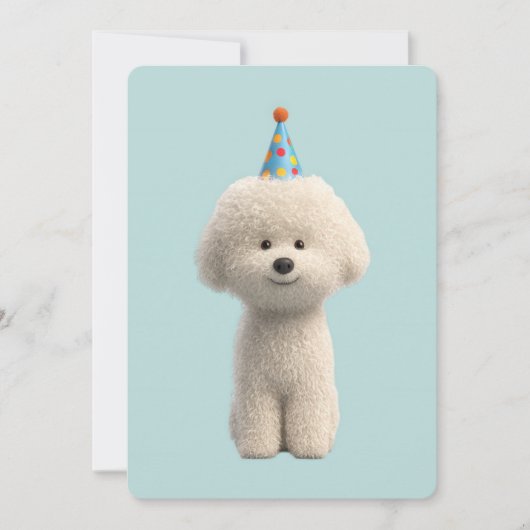 Bichon Frise Geburtstagsfeier Einladung (Vorderseite)