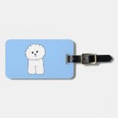 Bichon Frise. Gepäckanhänger (Vorderseite horizontal)