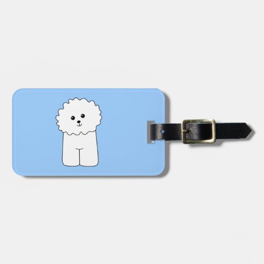 Bichon Frise. Gepäckanhänger (Vorderseite horizontal)