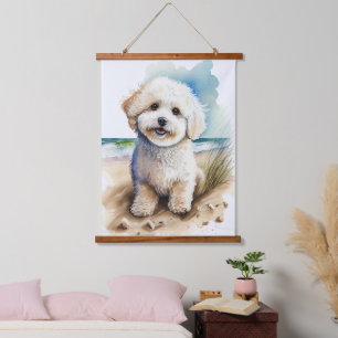 Bichon Frisé Geschenk Wandteppich Mit Holzrahmen